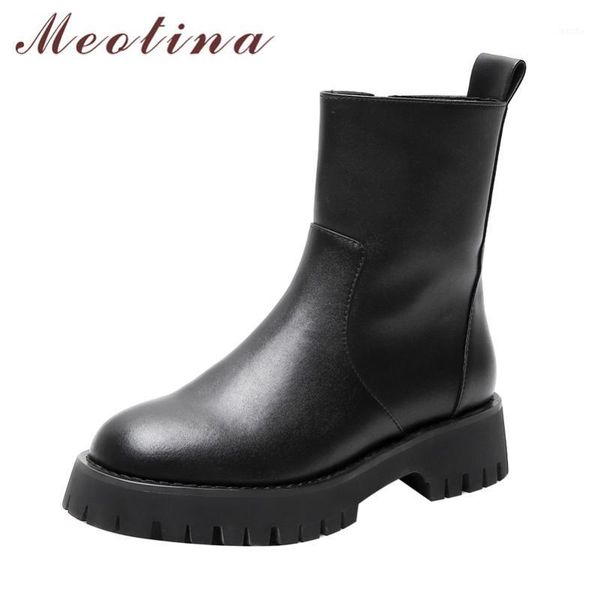 boots meotina short women shoes genuine leather platform mid heel ankle chunky heels zipper female autumn winter 401, Black
boots meotina short women shoes genuine leather platform mid heel ankle chunky heels zipper female autumn winter 401, Black