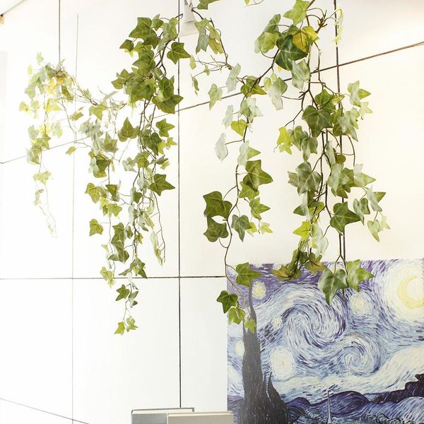 3d real сенсорный искусственное ротанг листья главная спальня декор ivy висячие vine цветы свадебные украшения гирлянда партии венок завод w