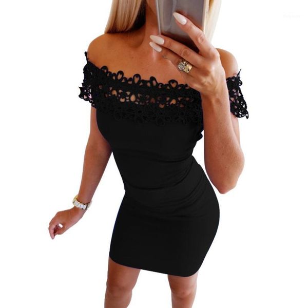 summer mini dress women off shoulder slash neck short sleeve slim elastic lace hollow out bodycon party female vestidos1, Black;gray
summer mini dress women off shoulder slash neck short sleeve slim elastic lace hollow out bodycon party female vestidos1, Black;gray