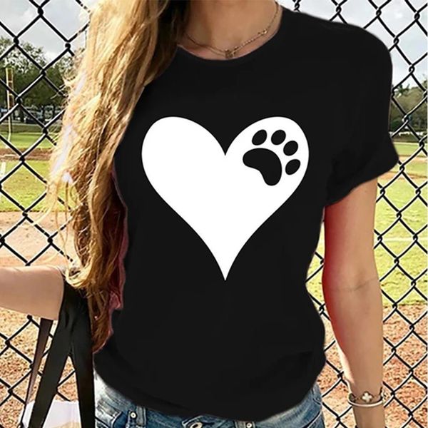 heart bear paw print t-shirts women summer graphic tees casual hrajuku clothes crew neck for women fashion camisetas mujer, White
heart bear paw print t-shirts women summer graphic tees casual hrajuku clothes crew neck for women fashion camisetas mujer, White