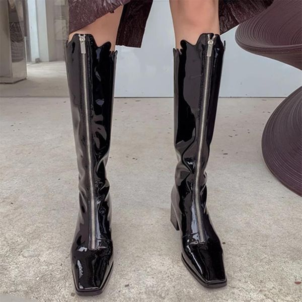boots deat 2021 spring and summer fashion casual shoes women's square toe solid color heel zipper knight sh294, Black
boots deat 2021 spring and summer fashion casual shoes women's square toe solid color heel zipper knight sh294, Black