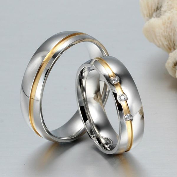6mm stainless steel gold wire zircon couple ring sweet romantic wedding ring fashion men and women jewelry accessories1, Slivery;golden
6mm stainless steel gold wire zircon couple ring sweet romantic wedding ring fashion men and women jewelry accessories1, Slivery;golden