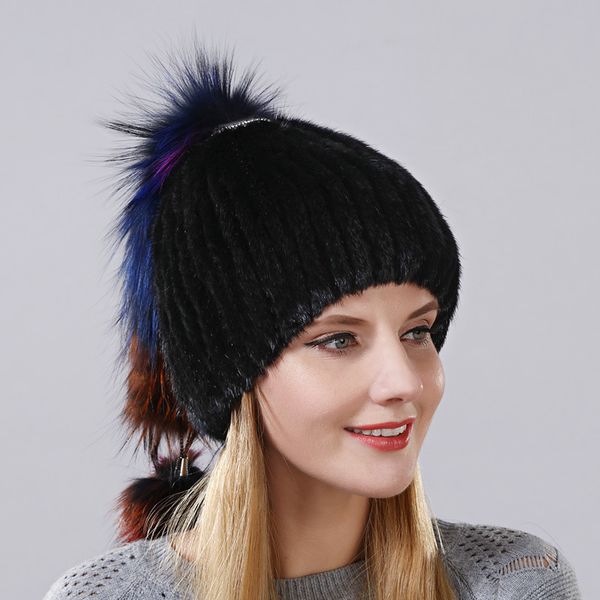 new fashion royal mink hat hair sewn into cotton cloth to form ponytail with a fox skin ball, Blue;gray
new fashion royal mink hat hair sewn into cotton cloth to form ponytail with a fox skin ball, Blue;gray