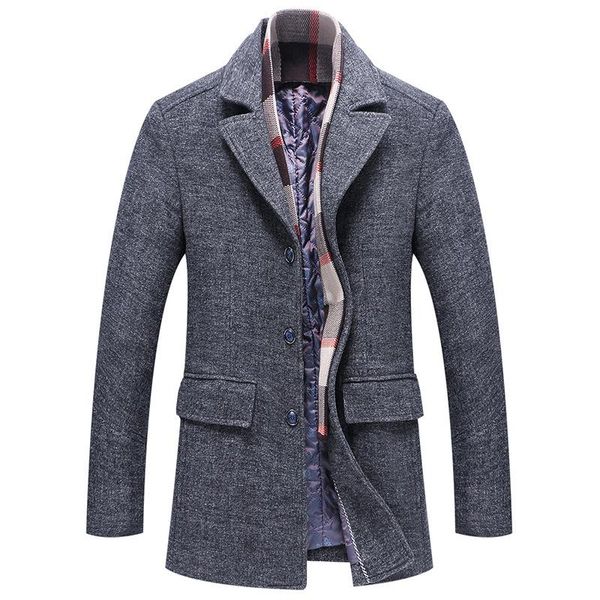 men's wool & blends 2021 woolen coat trench thick cashmere fashionable lapel scarf collar jacket mid-length windbreaker men, Black
men's wool & blends 2021 woolen coat trench thick cashmere fashionable lapel scarf collar jacket mid-length windbreaker men, Black