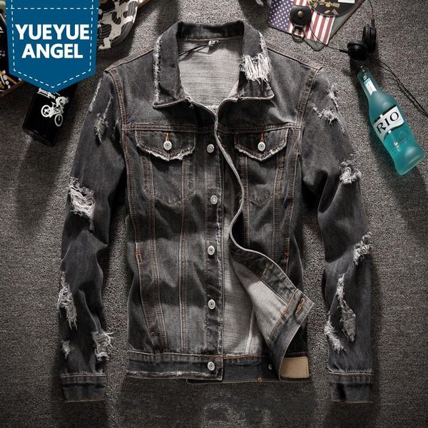 men's jackets vintage gray ripped hole men denim jacket teenager fashion washed slim fit bomber coat male plus size 6xl street cowboy, Black;brown
men's jackets vintage gray ripped hole men denim jacket teenager fashion washed slim fit bomber coat male plus size 6xl street cowboy, Black;brown