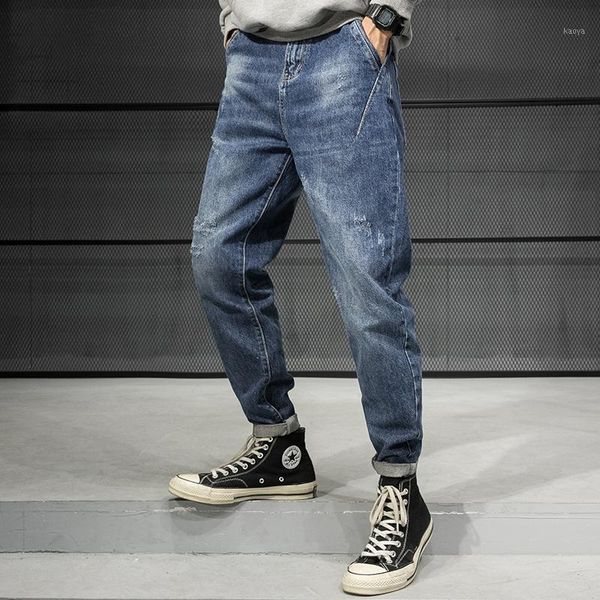korean style fashion men jeans big size 28-42 loose fit denim harem pants streetwear blue hip hop ripped jeans men pencil pants1
korean style fashion men jeans big size 28-42 loose fit denim harem pants streetwear blue hip hop ripped jeans men pencil pants1
