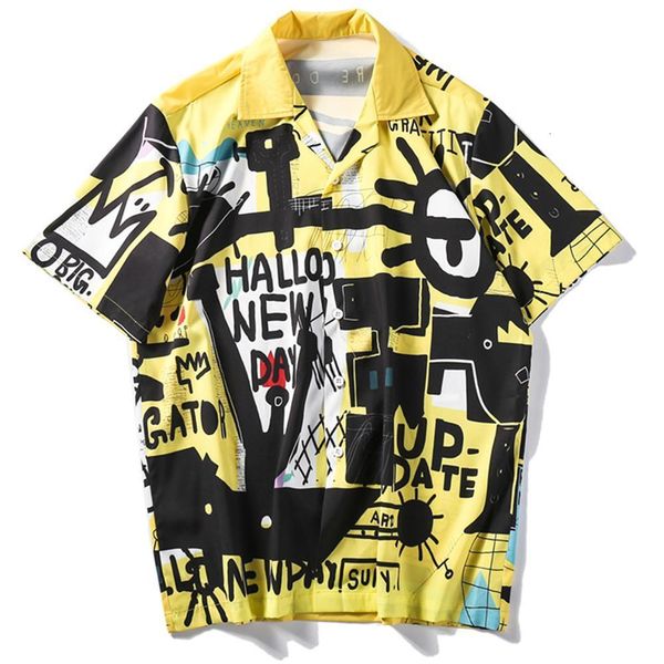 #3810 hip hop shirts for men graffiti printed hawaiian men's shirts short sleeve streetwear casual dress shirts male summer 2020, White;black
#3810 hip hop shirts for men graffiti printed hawaiian men's shirts short sleeve streetwear casual dress shirts male summer 2020, White;black