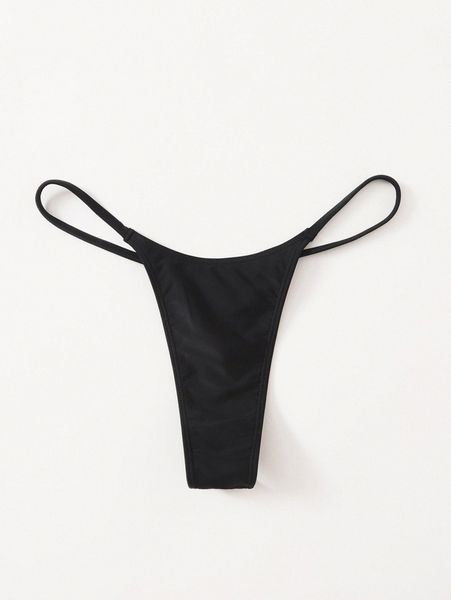 solid thong bikini panty r4p8#, White;black