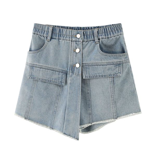 2020 summer new 200 jin fat mm oversize women's fashion slim show thin fake two pieces of denim skirt, Blue
2020 summer new 200 jin fat mm oversize women's fashion slim show thin fake two pieces of denim skirt, Blue