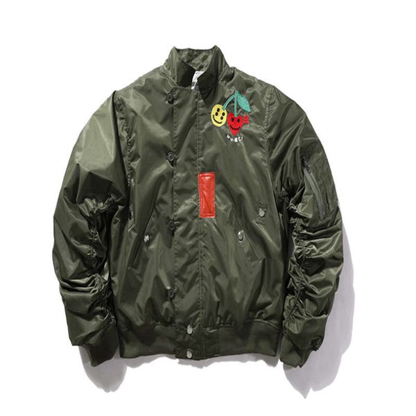european and american tide janpanese style spring new men's embroidered smiley face cherry oversize jackets color army green size m-xxl, Black;brown
european and american tide janpanese style spring new men's embroidered smiley face cherry oversize jackets color army green size m-xxl, Black;brown