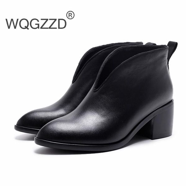 shoes women ankle boots women casual shoes fashion genuine leather square high heels autumn winter boots, Black
shoes women ankle boots women casual shoes fashion genuine leather square high heels autumn winter boots, Black