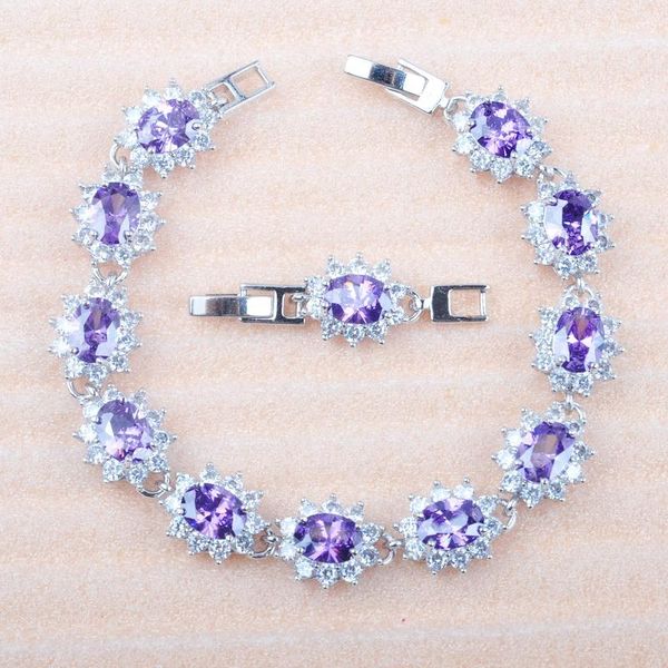 link, chain for women russian style purple crystal bracelets dubai wedding jewelry silver color charm cz female bangles 2021, Black
link, chain for women russian style purple crystal bracelets dubai wedding jewelry silver color charm cz female bangles 2021, Black