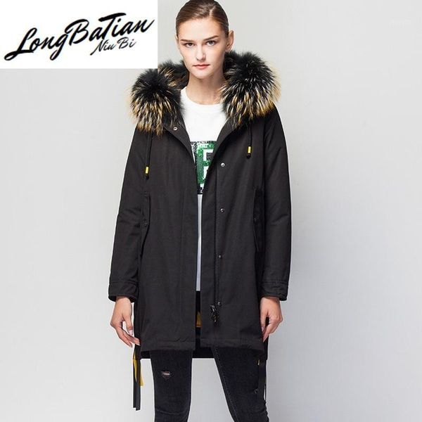 female 2020 coat 20%white duck down jackets woman natural raccoon fur collar hooded parkas women's long coats ropa tn2221, Black
female 2020 coat 20%white duck down jackets woman natural raccoon fur collar hooded parkas women's long coats ropa tn2221, Black