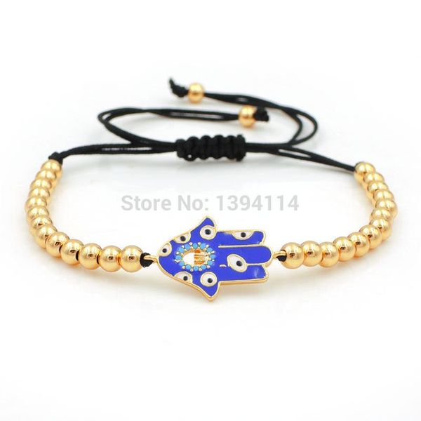 charm bracelets 20*13*1.5mm micro pave cz hamsa hand inlay evil eye connector & 4mm round beads braided macrame bracelet jewelry, Golden;silver
charm bracelets 20*13*1.5mm micro pave cz hamsa hand inlay evil eye connector & 4mm round beads braided macrame bracelet jewelry, Golden;silver