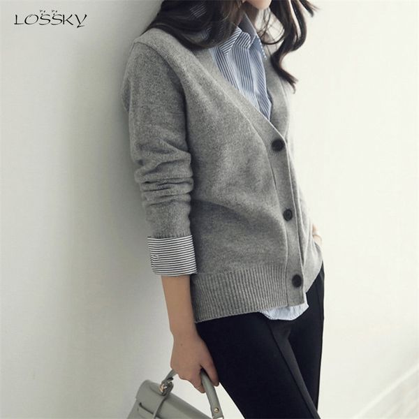 knitted cardigan sweater korean autumn long sleeve v neck black slim button up basic cardigans women 2020 fashion clothes y200910, White;black
knitted cardigan sweater korean autumn long sleeve v neck black slim button up basic cardigans women 2020 fashion clothes y200910, White;black
