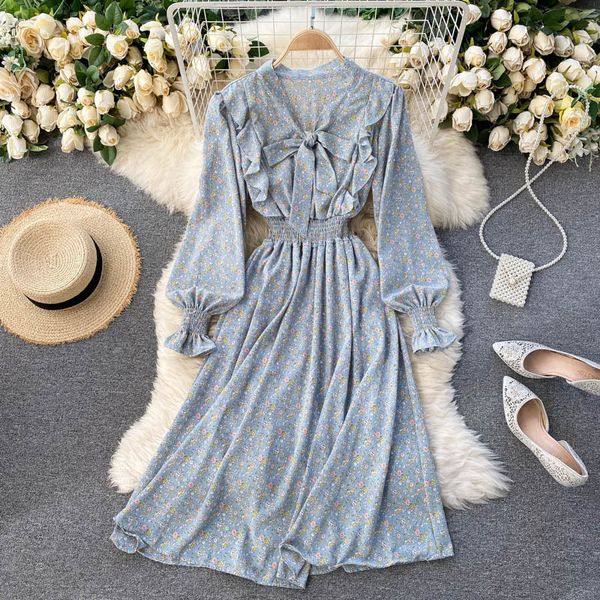2021 new singiny floral bohemian sweet ladies gown bow puff ruffled line dressed autumn print elastic dress fringe nlet, Black;gray
2021 new singiny floral bohemian sweet ladies gown bow puff ruffled line dressed autumn print elastic dress fringe nlet, Black;gray