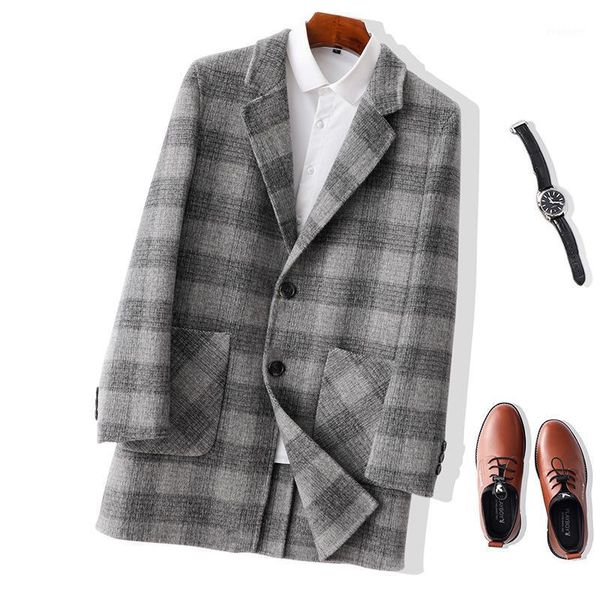 double faced australian wool coat winter outerwear men's plaid casual alpaca woolen fleece windbreaker jacket1, Black
double faced australian wool coat winter outerwear men's plaid casual alpaca woolen fleece windbreaker jacket1, Black