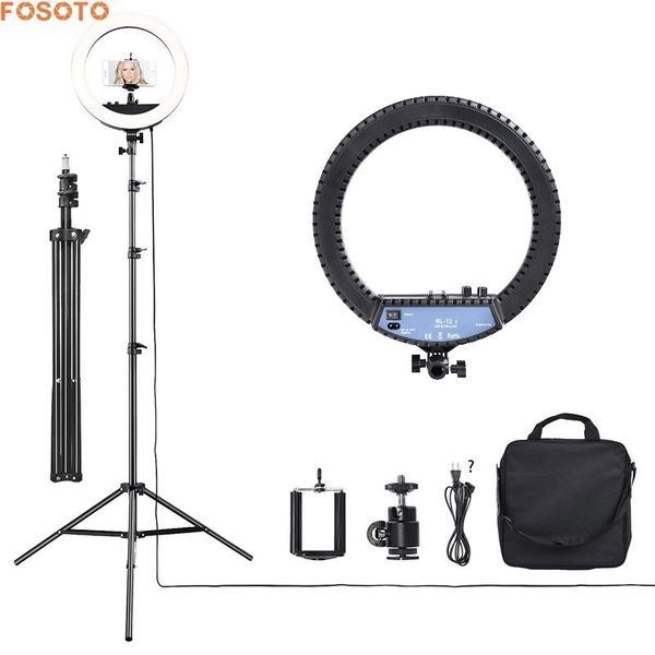 fosoto rl-12ii 12" annular cri83 dimmable 240 leds p lamp led studio video bi-color ring light for phone camera
fosoto rl-12ii 12" annular cri83 dimmable 240 leds p lamp led studio video bi-color ring light for phone camera