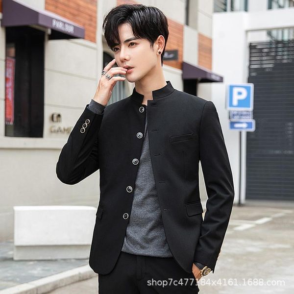 men's suits & blazers korean trend casual suit handsome stand collar small coat youth mens jacket asia men bb50xz1, White;black
men's suits & blazers korean trend casual suit handsome stand collar small coat youth mens jacket asia men bb50xz1, White;black