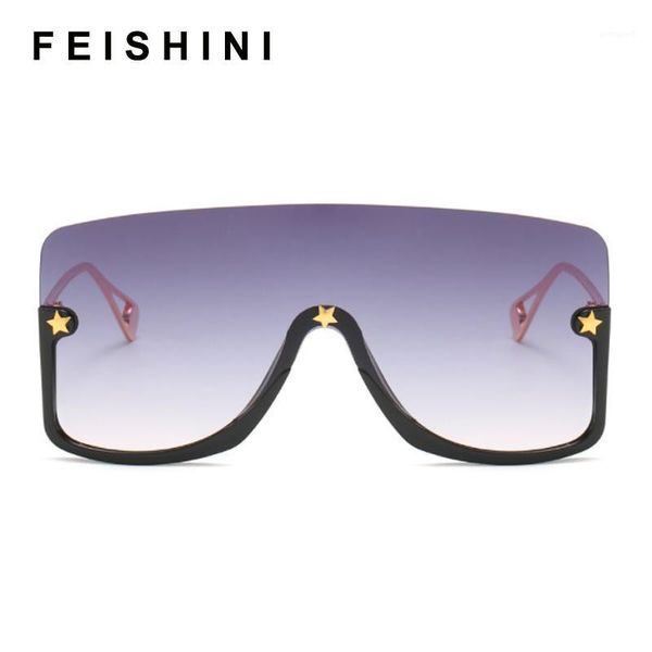 sunglasses feishini 2021 grey women brand design star fashion all-in-one goggles trendy oversized glasses square uv gradient1, White;black
sunglasses feishini 2021 grey women brand design star fashion all-in-one goggles trendy oversized glasses square uv gradient1, White;black
