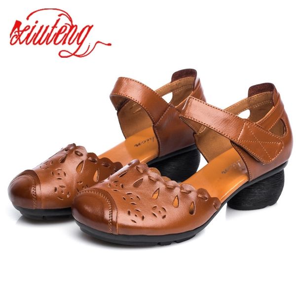 xiuteng summer comfort with thick heel genuine leather sandals mother shoes non-slip rubber bottom women's cow leather shoes y200405, Black
xiuteng summer comfort with thick heel genuine leather sandals mother shoes non-slip rubber bottom women's cow leather shoes y200405, Black