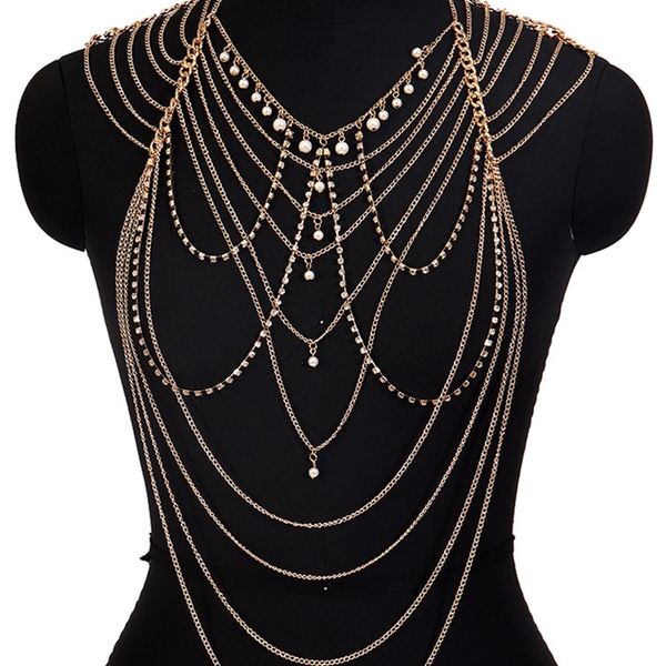 metal necklace jewelry cage body chain crystal sequins multilayer harajuku boho beach bikini harness bra plus size t200508, Silver
metal necklace jewelry cage body chain crystal sequins multilayer harajuku boho beach bikini harness bra plus size t200508, Silver