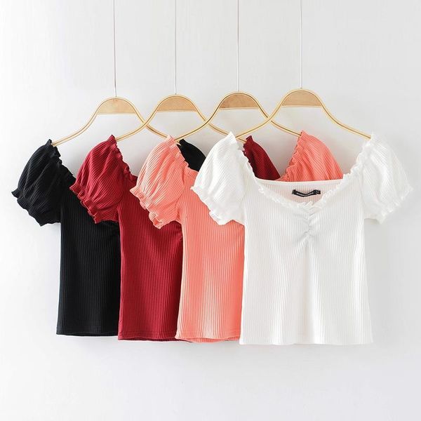 of the restoring ancient ways of cultivate morality appliques brought chest fold agaric and knitting t shirt with short sleeves, White
of the restoring ancient ways of cultivate morality appliques brought chest fold agaric and knitting t shirt with short sleeves, White