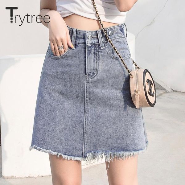 trytree 2021 summer casual woman denim shorts skirt high waist button pockets burrs hem vintage blue a-line mini skirt women, Black
trytree 2021 summer casual woman denim shorts skirt high waist button pockets burrs hem vintage blue a-line mini skirt women, Black
