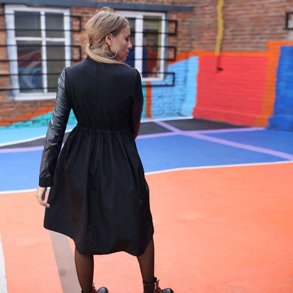2020 winter pu patchwork sashes dress long sleeve stand collar a line dress vintage new fashion black solid elegant knee dresses lj201203, White;black
2020 winter pu patchwork sashes dress long sleeve stand collar a line dress vintage new fashion black solid elegant knee dresses lj201203, White;black