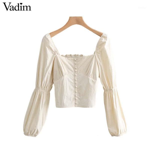 vadim women white slim crop long sleeve square collar backless stylish female shirt stretchy short blusas la9361
vadim women white slim crop long sleeve square collar backless stylish female shirt stretchy short blusas la9361