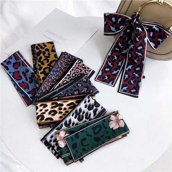 scarves women scarf skinny silk leopard print bandana small handle bag ribbons female neckerchief head & wraps, Blue;gray
scarves women scarf skinny silk leopard print bandana small handle bag ribbons female neckerchief head & wraps, Blue;gray