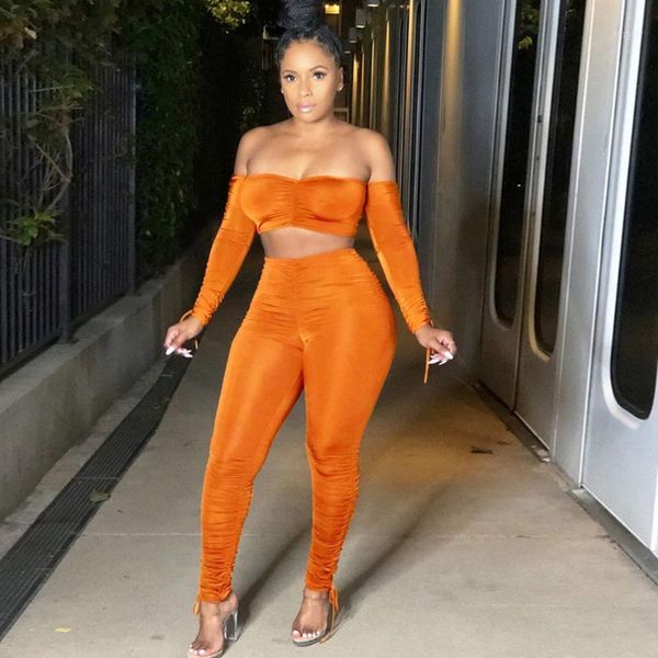 two piece set crop and stacked pants club outfits for women off shoulder strapless bodycon 2 piece matching sets female1, Gray
two piece set crop and stacked pants club outfits for women off shoulder strapless bodycon 2 piece matching sets female1, Gray