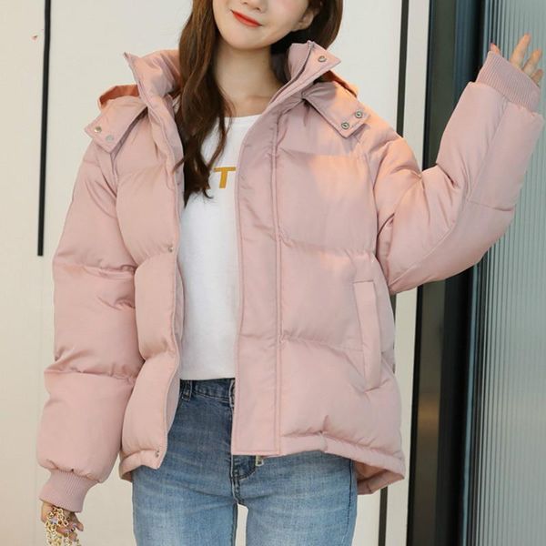 women's down & parkas sondr 2021 winter women cotton clothes solid color thickening hooded long sleeve loose fit coat fashion tide, Black 
women's down & parkas sondr 2021 winter women cotton clothes solid color thickening hooded long sleeve loose fit coat fashion tide, Black