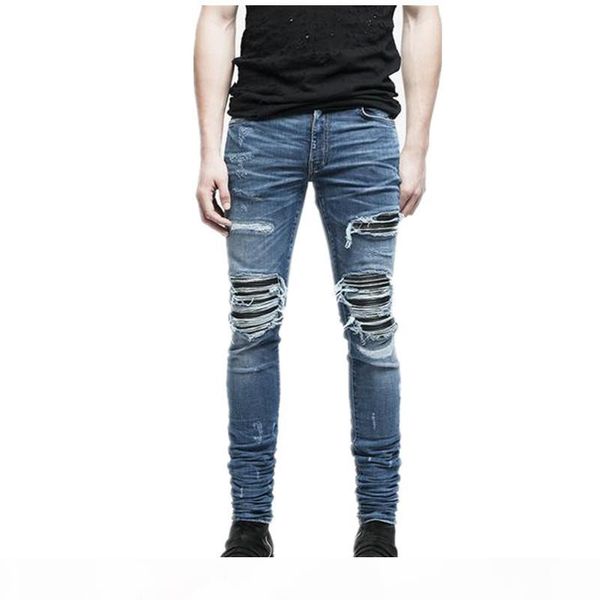 men fashion ripped jeans casual slim fit denim mens jeans, Blue 
men fashion ripped jeans casual slim fit denim mens jeans, Blue