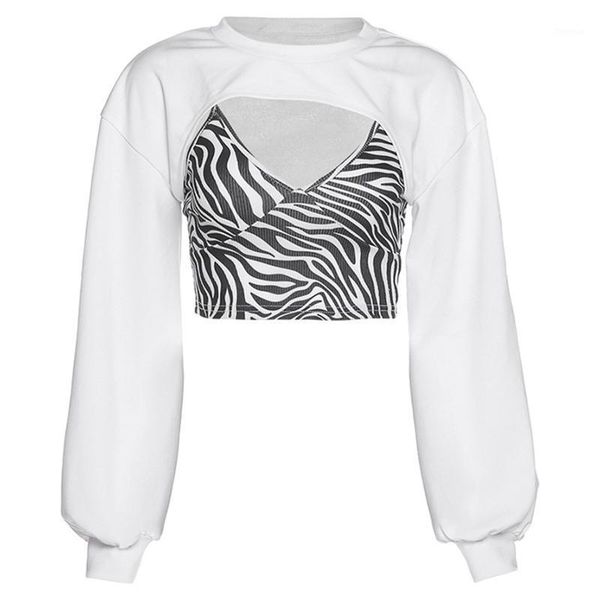 women 2pcs long sleeve o-neck cropped sweatshirt with zebra stripes print v-neck camisole vest harajuku autumn streetwear1, White
women 2pcs long sleeve o-neck cropped sweatshirt with zebra stripes print v-neck camisole vest harajuku autumn streetwear1, White