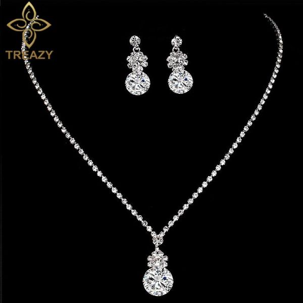treazy sparkling zircon crystal bridal jewelry sets elegant drop necklace earrings for women brides wedding party jewelry sets, Silver
treazy sparkling zircon crystal bridal jewelry sets elegant drop necklace earrings for women brides wedding party jewelry sets, Silver