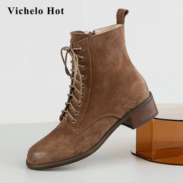 boots vichelo big size western cow suede modern round toe thick med heel zipper daily wear ankle l6f21, Black
boots vichelo big size western cow suede modern round toe thick med heel zipper daily wear ankle l6f21, Black