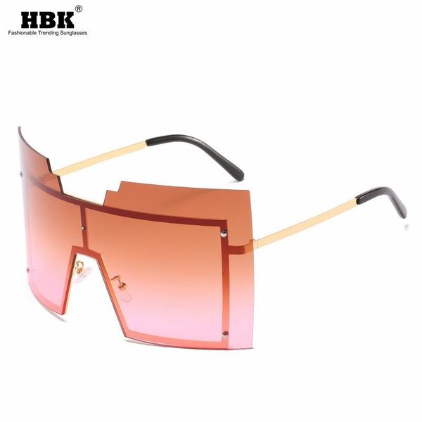 hbk fashion oversized square rimless sunglasses one piece women brand designer big sun glasses female men travel, White;black
hbk fashion oversized square rimless sunglasses one piece women brand designer big sun glasses female men travel, White;black