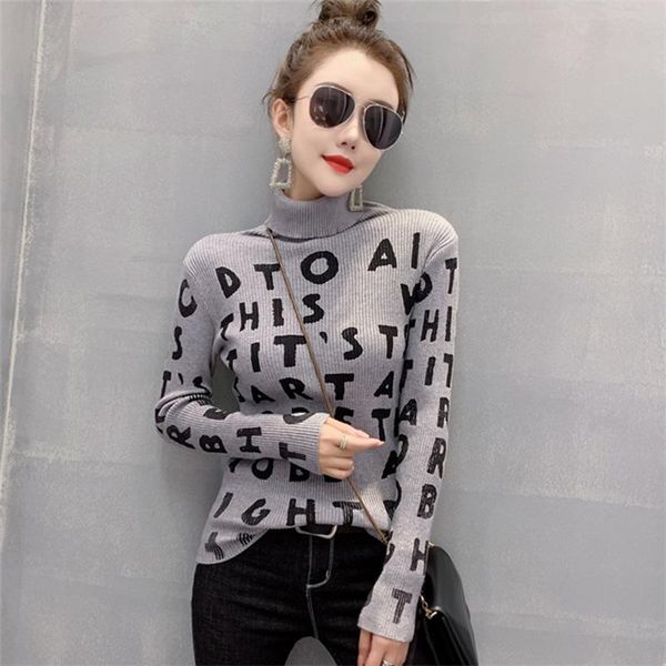 women's sweaters #6249 black grey khaki woman sweater pullovers long sleeve full letters knitwear turtleneck basic cotton harajuku, White;black
women's sweaters #6249 black grey khaki woman sweater pullovers long sleeve full letters knitwear turtleneck basic cotton harajuku, White;black