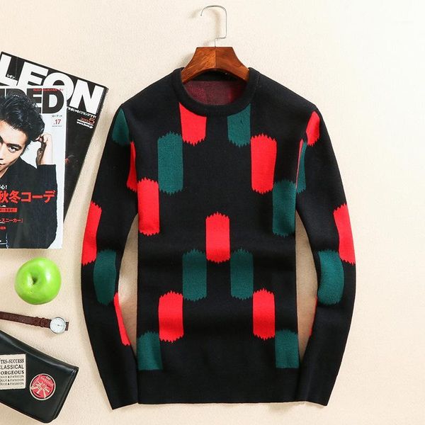 new 2019 men luxury winter red green block embroidered casual sweaters pullover asian plug size #n1011, White;black
new 2019 men luxury winter red green block embroidered casual sweaters pullover asian plug size #n1011, White;black