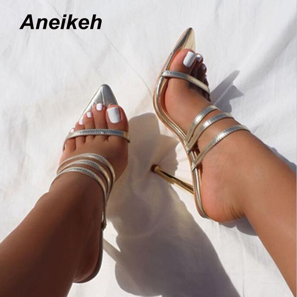 aneikeh new 2021 narrow band crystal pu femmes mules sandales summer pointed toe high heel fashion slip on party women shoe c0129, Black
aneikeh new 2021 narrow band crystal pu femmes mules sandales summer pointed toe high heel fashion slip on party women shoe c0129, Black