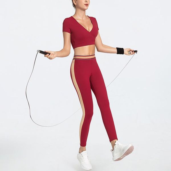 2020 new women's fitness yoga set navel sport short sleeve high-waist-lift buttock sport pants quick-dry fitness two-piece set1, White;red
2020 new women's fitness yoga set navel sport short sleeve high-waist-lift buttock sport pants quick-dry fitness two-piece set1, White;red