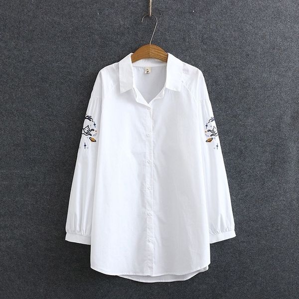 size complete plus white cotton female embroidered cat officewear long sweaters okux
size complete plus white cotton female embroidered cat officewear long sweaters okux