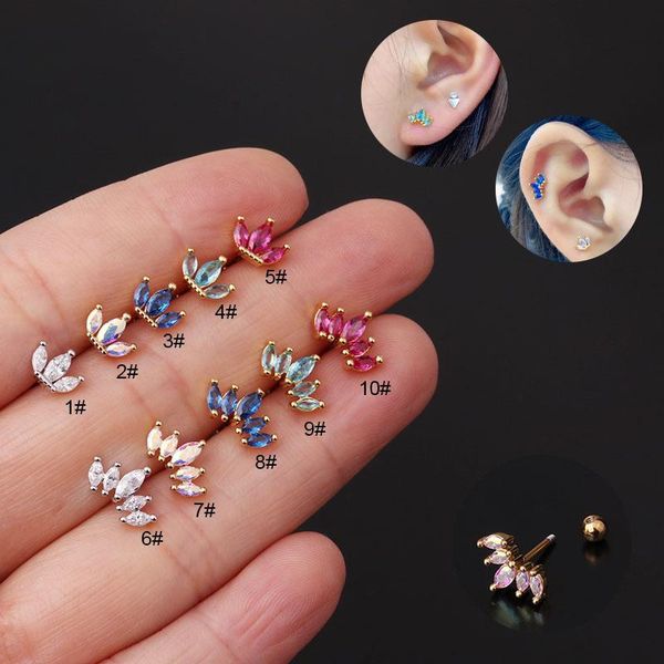 1pc stainless steel barbell colorful cz crown tragus stud conch piercing cartilage earrings for women ear piercing jewelry, Golden;silver
1pc stainless steel barbell colorful cz crown tragus stud conch piercing cartilage earrings for women ear piercing jewelry, Golden;silver