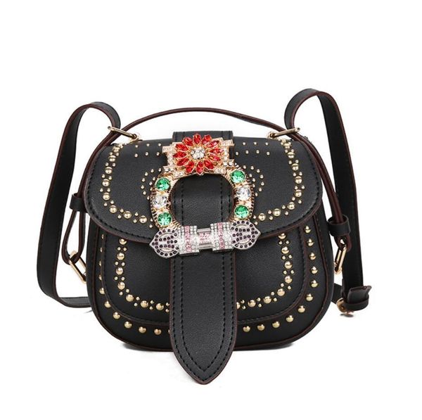 female elegant retro saddle bag 2019 new quality pu leather women's designer handbag rivet diamond buckle shoulder crossbody bag c0121
female elegant retro saddle bag 2019 new quality pu leather women's designer handbag rivet diamond buckle shoulder crossbody bag c0121