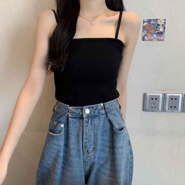 women tank vest off shoulder solid thin double strap knitted camisole womens t-shirt with straps streetwear top, White
women tank vest off shoulder solid thin double strap knitted camisole womens t-shirt with straps streetwear top, White