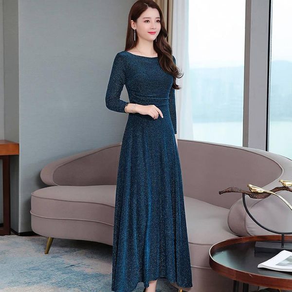 casual dresses 2021 women's one-line collar dress autumn noble ladies temperament bright silk big swing long sleeve hedging e406, Black;gray
casual dresses 2021 women's one-line collar dress autumn noble ladies temperament bright silk big swing long sleeve hedging e406, Black;gray