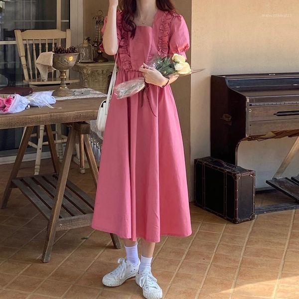 casual dresses 2021 summer french slim waist square collar mid-length ruffles female long cotton vestidos1, Black;gray
casual dresses 2021 summer french slim waist square collar mid-length ruffles female long cotton vestidos1, Black;gray