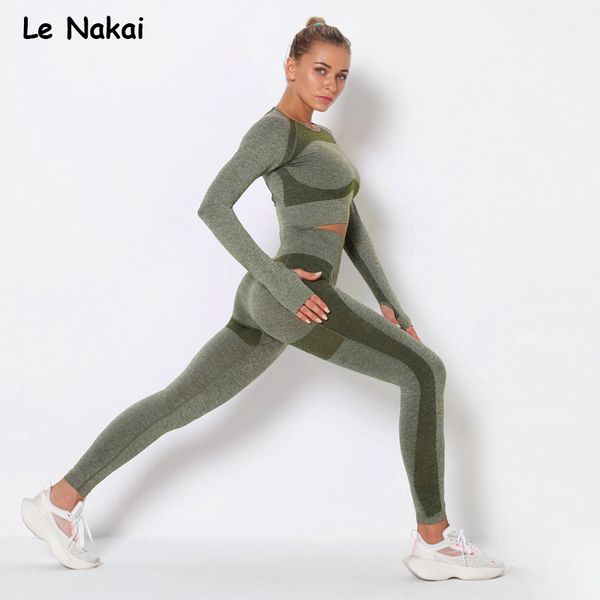 long sleeve seamless yoga set for women workout seamless leggings open back yoga fitness gym clothing gym suits y1225, Gray
long sleeve seamless yoga set for women workout seamless leggings open back yoga fitness gym clothing gym suits y1225, Gray