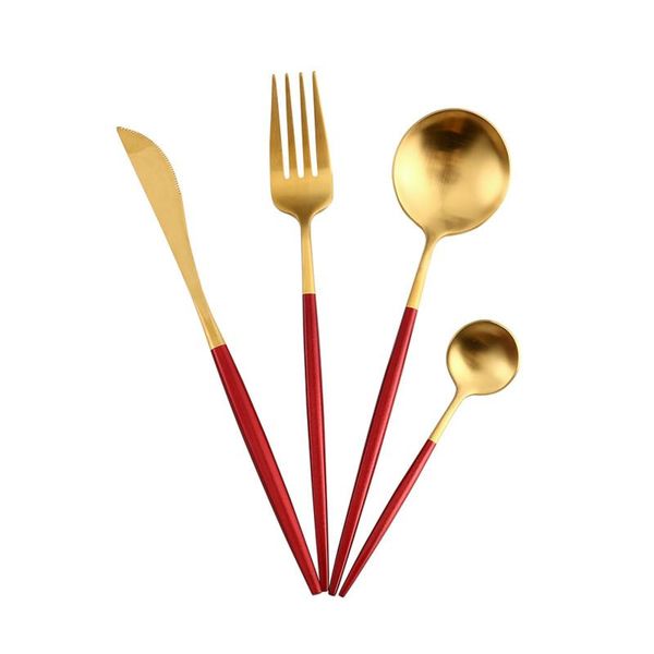 4pcs/set dinnerware set steak knife fork spoon coffee spoon stainless steel tableware red gold cutlery set set dinner bbytwb
4pcs/set dinnerware set steak knife fork spoon coffee spoon stainless steel tableware red gold cutlery set set dinner bbytwb